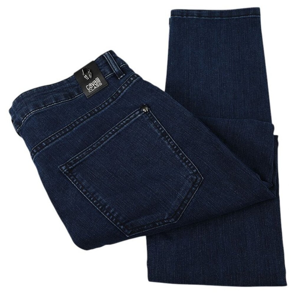 CAVALLI CLASS Mens Dark Blue MARTY Slim Fit Cotton Blend Denim Jeans 36 NWT